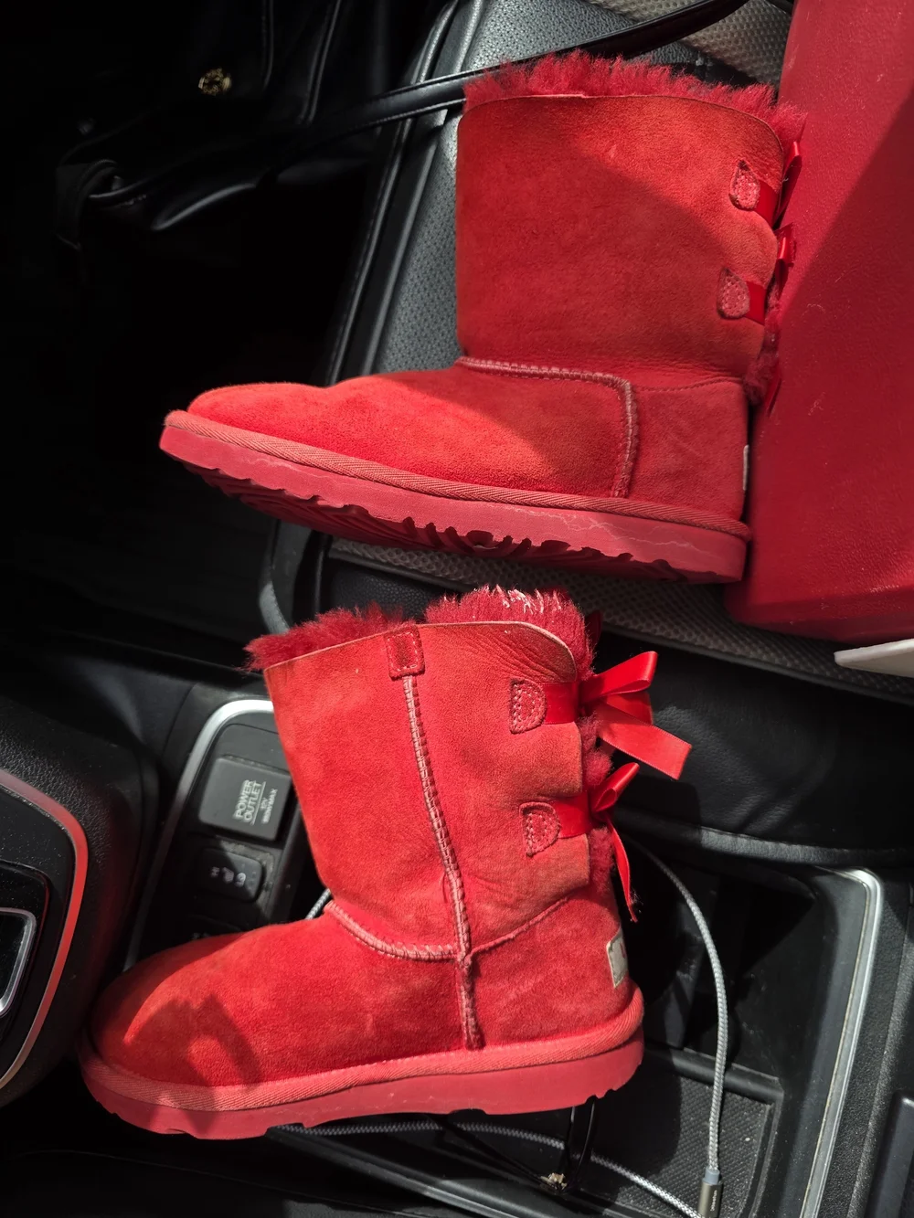 UGG Girl's Red Bailey Bow Boots